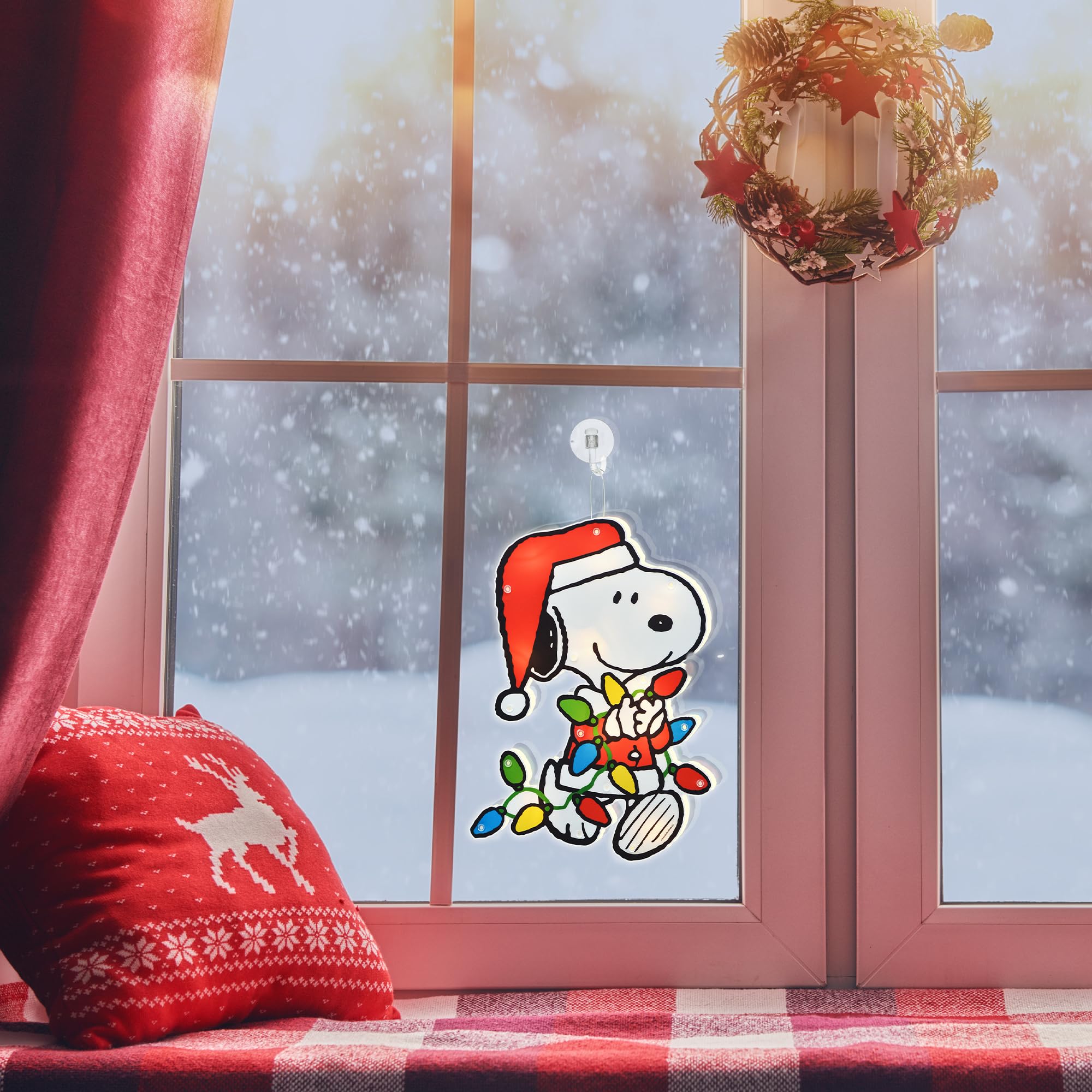 Amazon.com: 12IN Peanuts Lighted Holiday Christmas Window DÉCOR